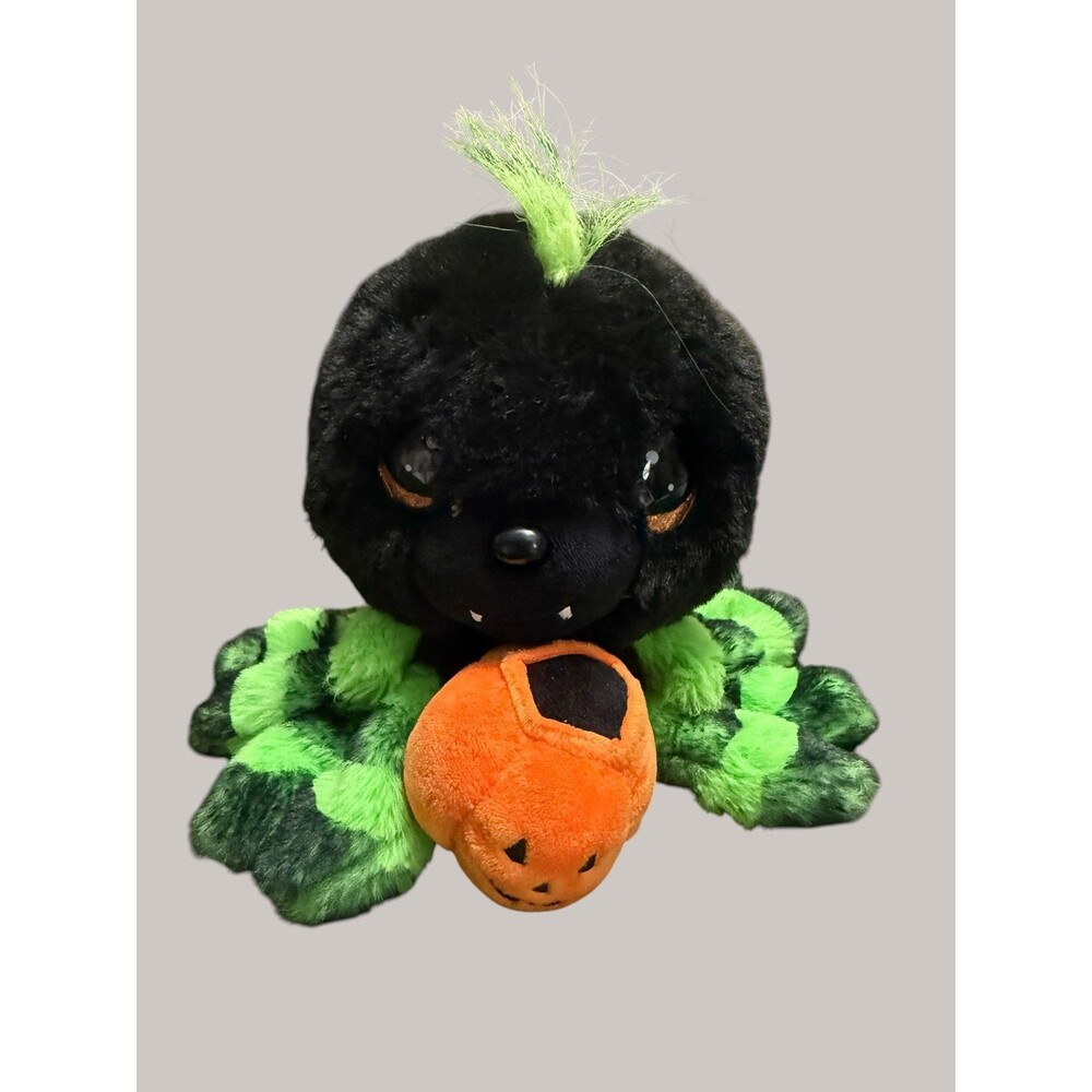 Cutie Pet-Tudies Halloween Spider Plush Black Green Pumpkin Precious Moments co